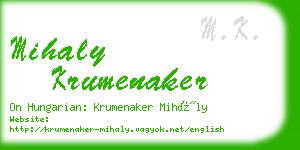 mihaly krumenaker business card